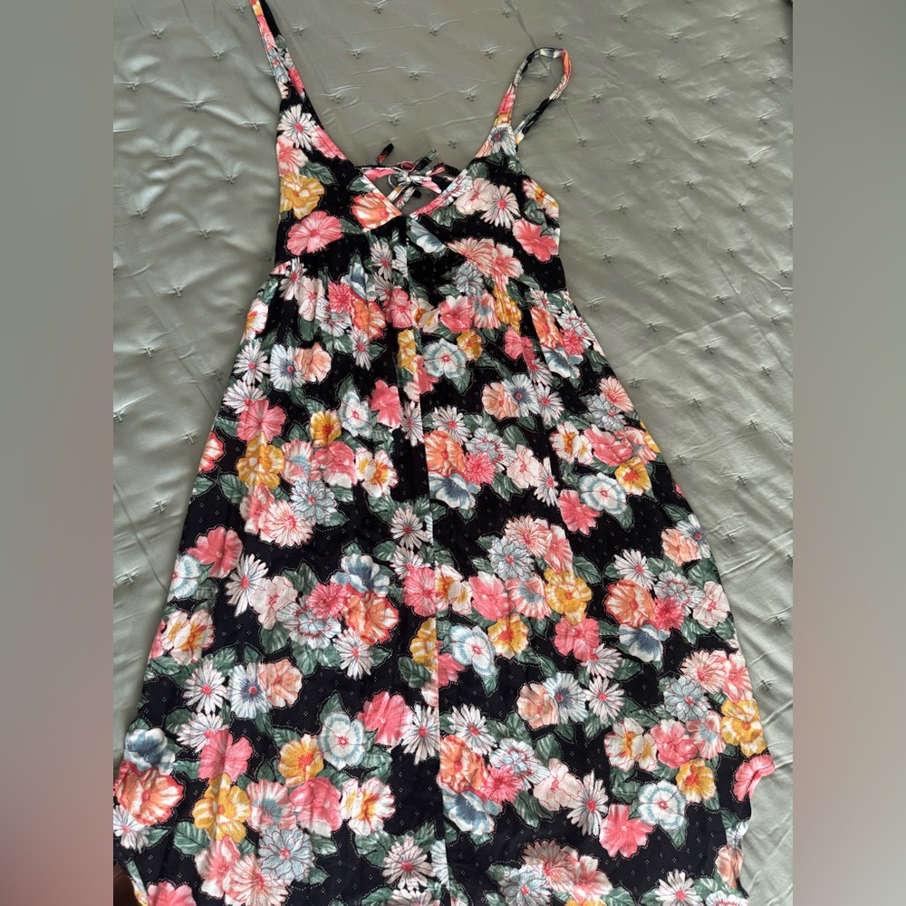 O'Neill Vibrant Floral Dress - Black, Pink, Green